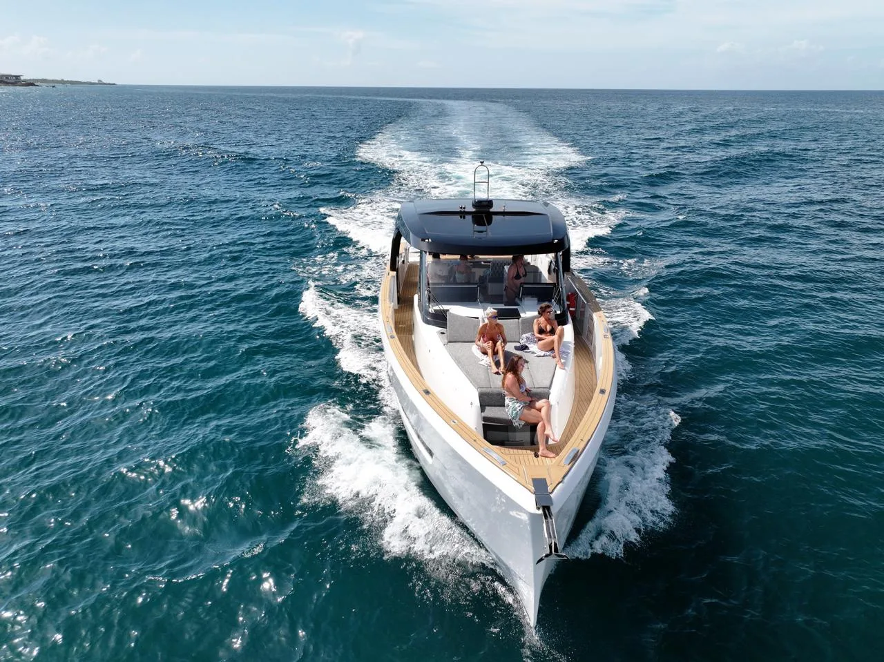 Fjord 53 day yacht cruising in turquoise water