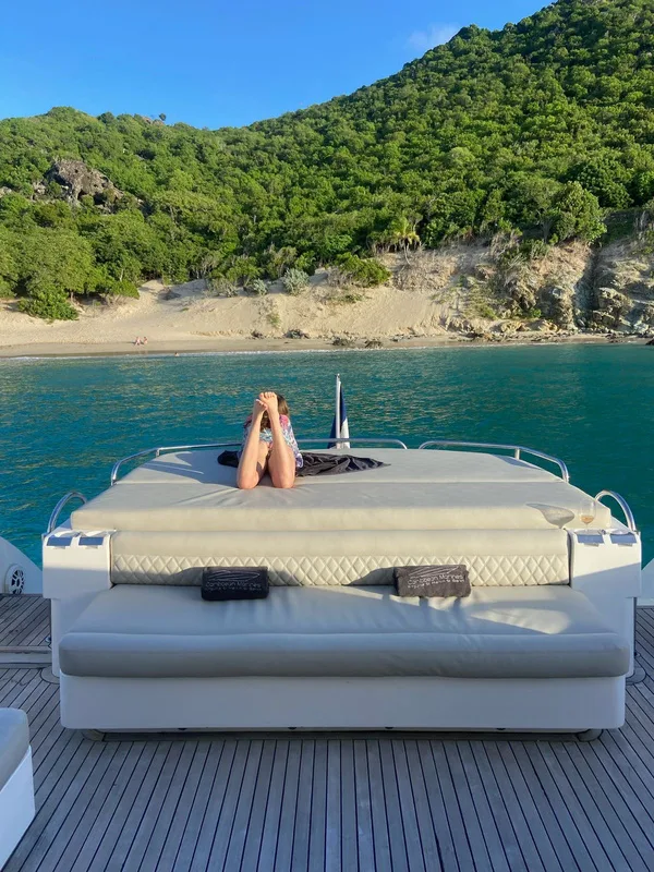 Sunseeker Predator 64 aft sun pad and swim platform